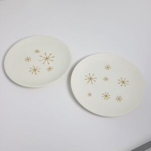 2 Royal China Star Glow Small Plates Mid Century Modern Atomic Burst